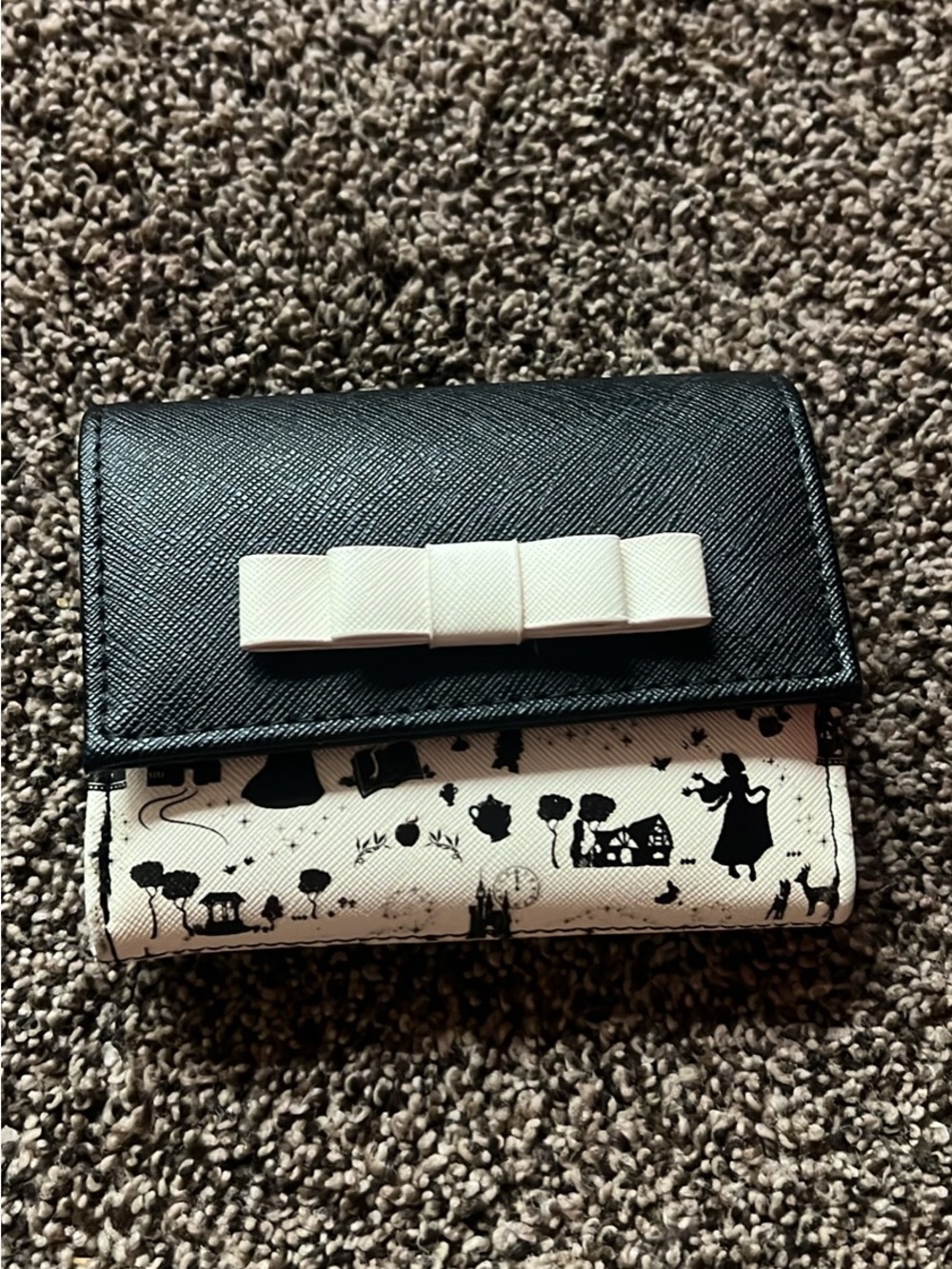 Loungefly Black and White Silhouette Bow Tri-Fold Wallet